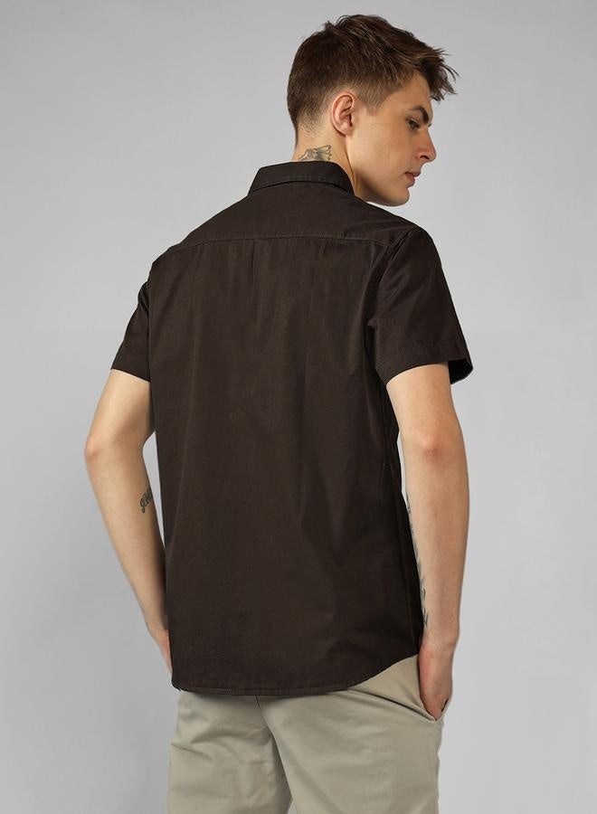 Dennis Lingo Regular Fit Brown Cotton Casual Shirt - Image 5