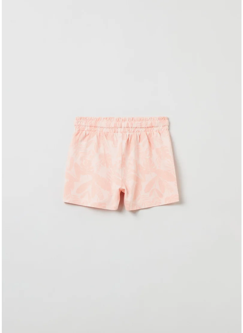 Ovs Shorts With All-Over Tropical Leaves Print