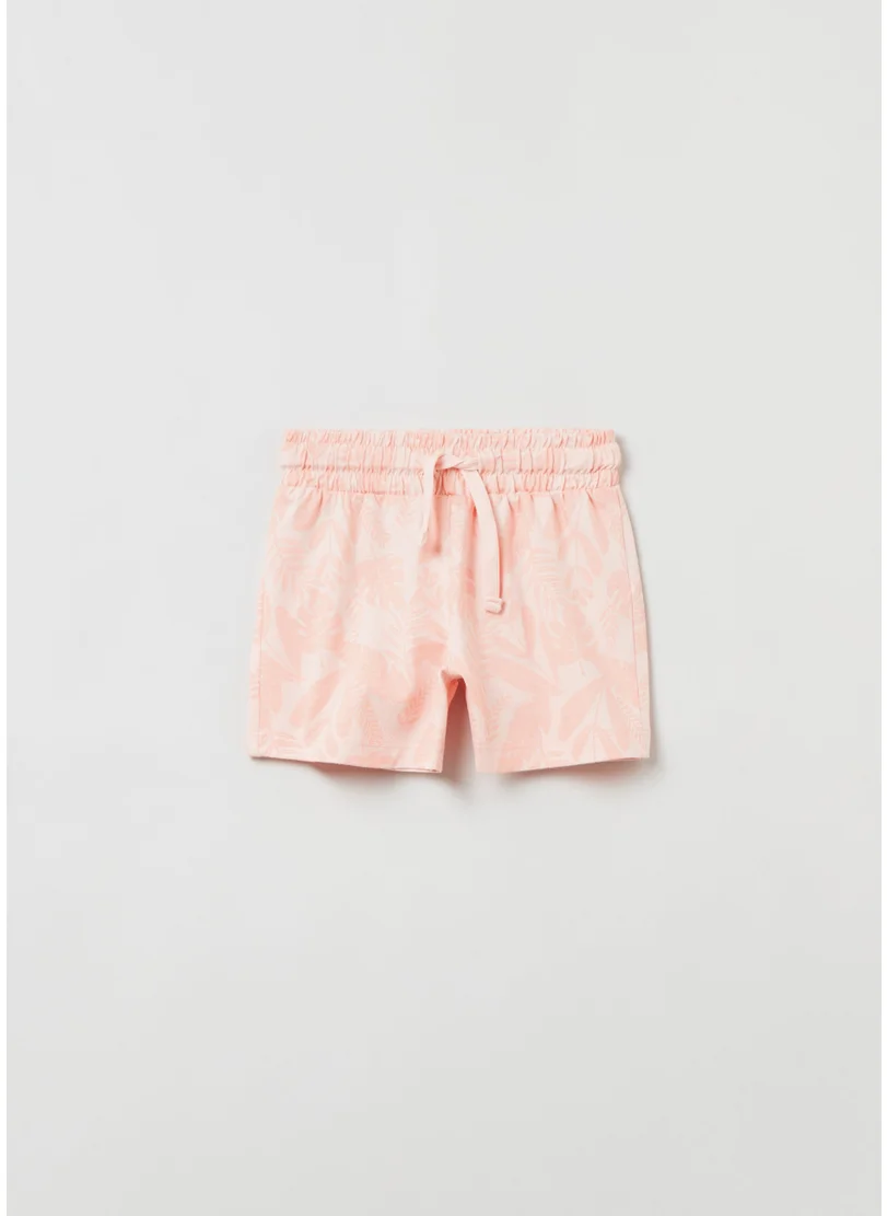 Ovs Shorts With All-Over Tropical Leaves Print