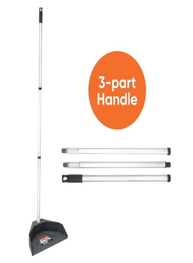 Superio Silicone Dust Pan with Handle Lobby Dustpan with Long Handle Stand Up Dustpan, 48" 3-Part Long Handle, by Superio - Image 2