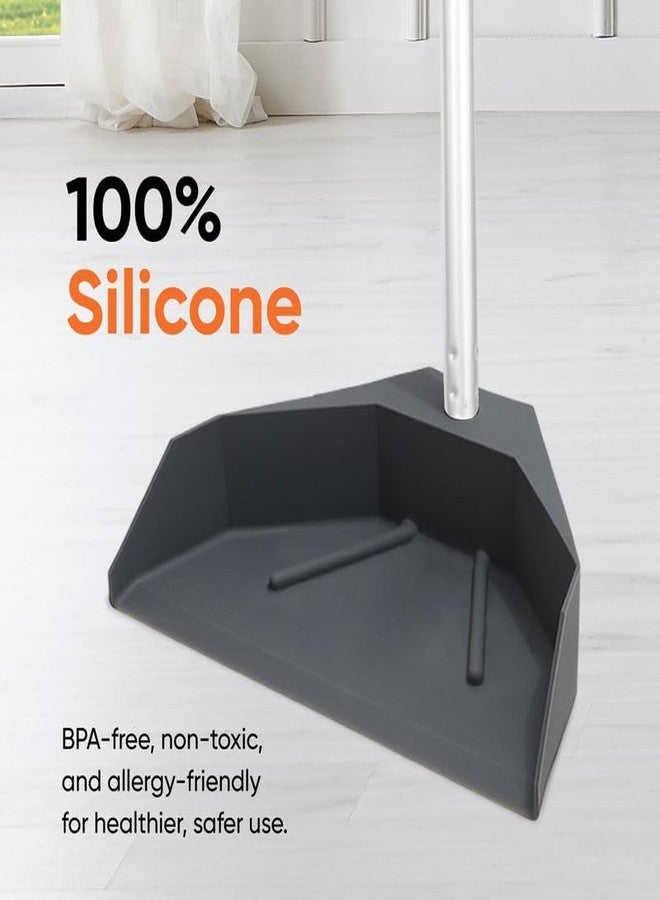 Superio Silicone Dust Pan with Handle Lobby Dustpan with Long Handle Stand Up Dustpan, 48" 3-Part Long Handle, by Superio - Image 4