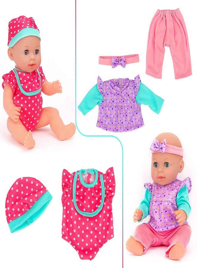 deAO Baby Doll Clothes for 12 13 14 Inch Dolls,6 Sets Doll Clothes and Accessories,Dress Up Fun,Doll Outfits Accessories Underwear for Doll Gift (Doll Not Included) - Image 5