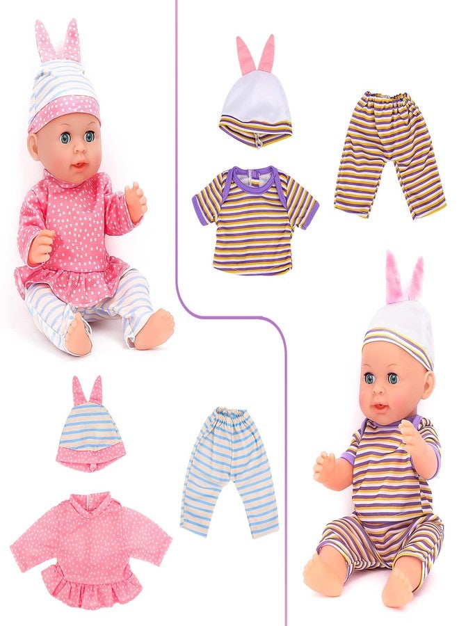deAO Baby Doll Clothes for 12 13 14 Inch Dolls,6 Sets Doll Clothes and Accessories,Dress Up Fun,Doll Outfits Accessories Underwear for Doll Gift (Doll Not Included) - Image 4