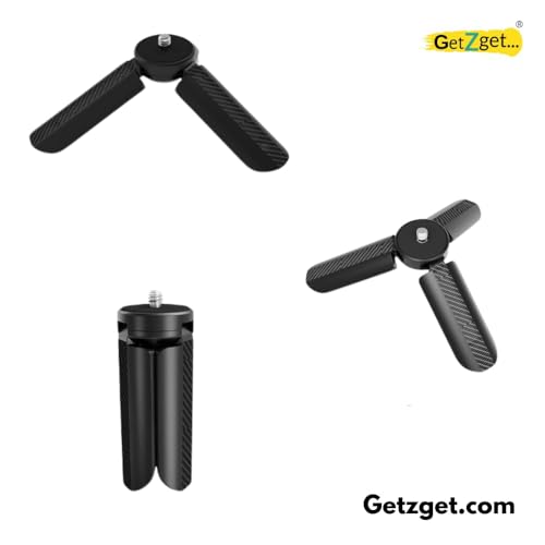 GetZget® Mini Tripod Desktop Stand Stabilizer Holder Compatible with DJI OSMO Pocket 3/ Pocket 2, DJI Action 6/5/ 4/3, Insta360 X2/ X3/ X4/ X5, Gopro Camera 1/4Th Screw Mount Accessories - Image 2