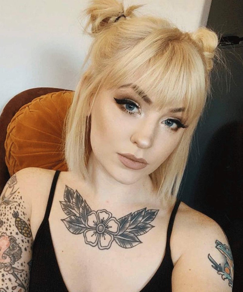LEEONS 6 Straight Hair Bangs Fringe Clip in Hair Extensions One piece False Short Flat Bangs for Girls Bleach Blonde613