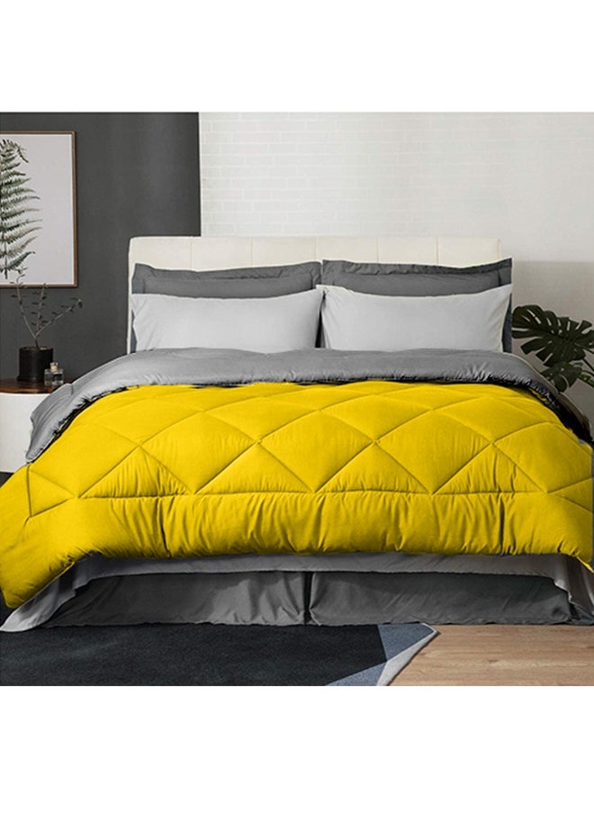 Tiba Buy one get one,Tiba double face winter quilt, 160*235 cm, Gray &Yellow  2pcs  - Image 2