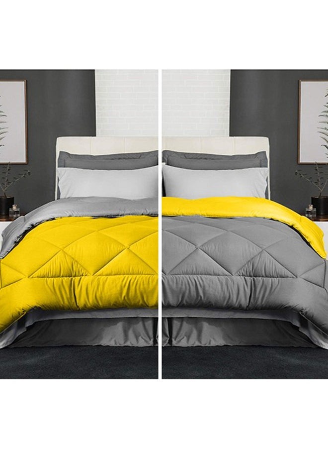 Tiba Buy one get one,Tiba double face winter quilt, 160*235 cm, Gray &Yellow  2pcs  - Image 4
