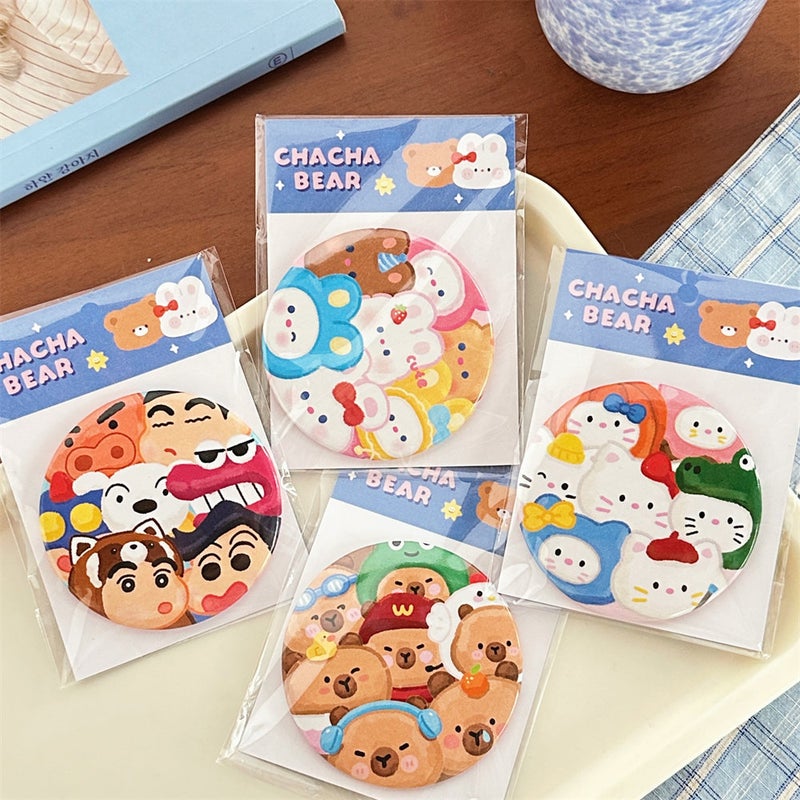 Rui Rabbit Portable Round Makeup Mirror – Cute Cartoon Design for Students - Image 4