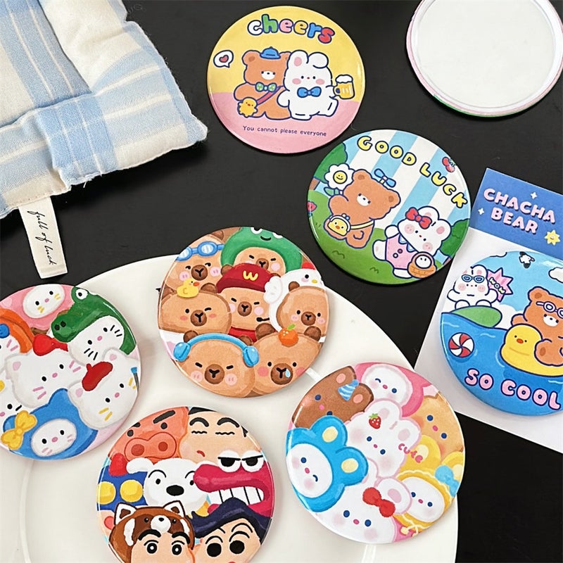 Rui Rabbit Portable Round Makeup Mirror – Cute Cartoon Design for Students - Image 5