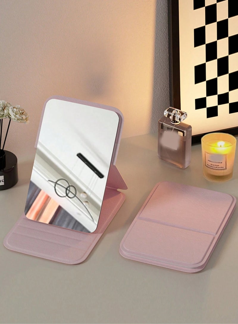 Loquat Pocket Mirror, Portable Folding Compact Makeup Mirror for Quick Touch-ups on the Go (Pink) - Image 3