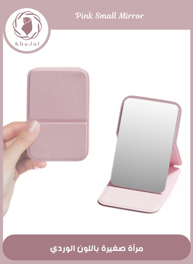 Loquat Pocket Mirror, Portable Folding Compact Makeup Mirror for Quick Touch-ups on the Go (Pink) - Image 1