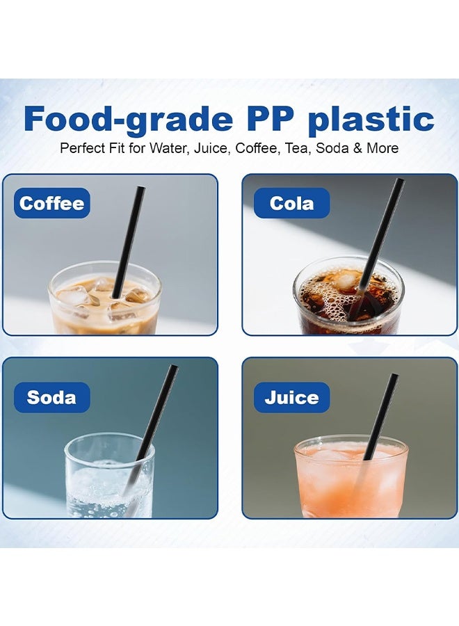 100 قطعة من القش الأسود، قش بلاستيكي قابل للتصرف للشرب من القهوة والعصائر والمشروبات الباردة، قش للتحريك القهوة، قش بلاستيكي غير مغلف للحفلات والمنزل والسفر، خالٍ من مادة BPA - Image 4