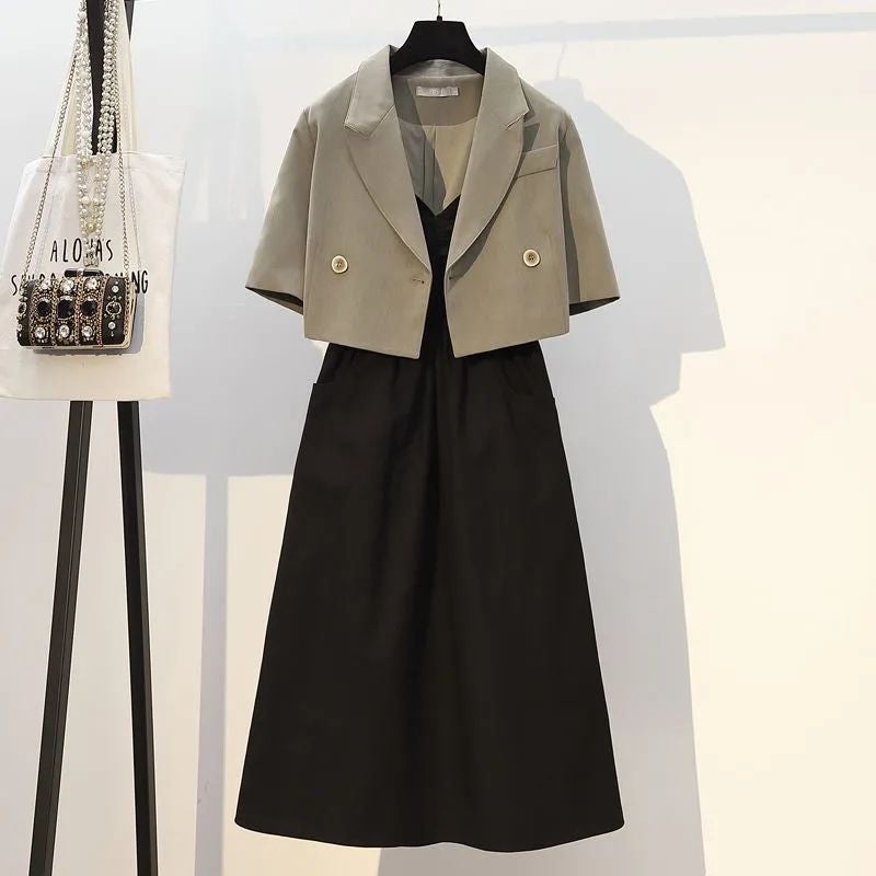 Summer Business Casual Womens Suit suit [gray coat dress]]