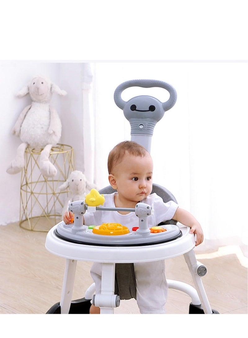 PENG GENERAL Baby Walker with Parent Push Handle, Children Walkers with Wheels, Adjustable Height Multifunction and Big Comfortable Seat Cushion, Detachable Trampoline Mat for Infants Boys Girls - Image 4