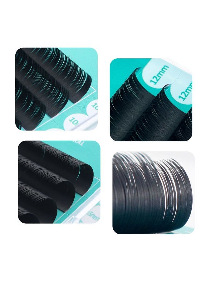 ANNAFRIS Ellipse Flat Eyelashes Extension 0.20 C Curl 11mm Natural Soft Matte Black Faux Mink Individual False Lashes Split Tips Light Eye Lashes Extension Supplies (0.20 C, 11mm)  - Image 5