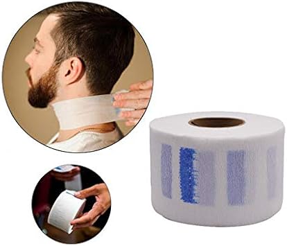 VASANA 2 Rolls Disposable Barber Neck Strip Stretchy Paper Neck Band Neckband Hair Cutting Barber Salon Ruffle Tissue Strip Collar Wrap Hairdressing Accessory for Salon Hair Cutting Styling - Image 2