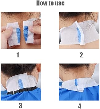 VASANA 2 Rolls Disposable Barber Neck Strip Stretchy Paper Neck Band Neckband Hair Cutting Barber Salon Ruffle Tissue Strip Collar Wrap Hairdressing Accessory for Salon Hair Cutting Styling - Image 5
