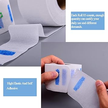 VASANA 2 Rolls Disposable Barber Neck Strip Stretchy Paper Neck Band Neckband Hair Cutting Barber Salon Ruffle Tissue Strip Collar Wrap Hairdressing Accessory for Salon Hair Cutting Styling - Image 4