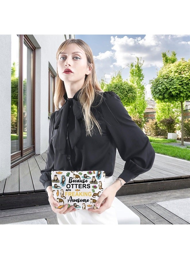 WCGXKO Sea Otter Gifts Otter Lover Gift Because Otters Are Freaking Awesome Zipper Pouch Makeup Bag (OTTERS) - Image 4