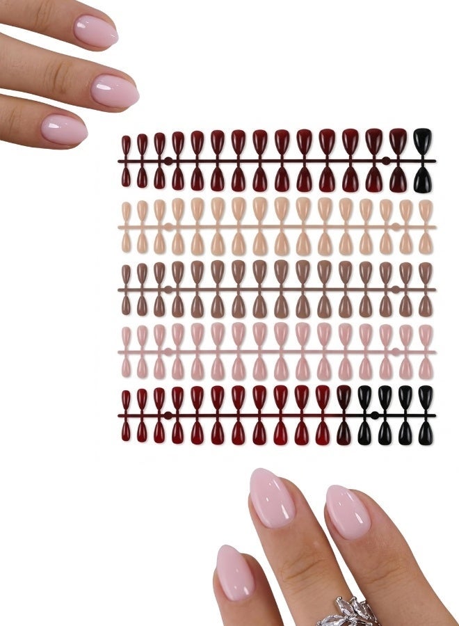 Extra Short Oval Soft Gel Press On Nails Kit 120 Pieces in 12 Sizes - Image 1