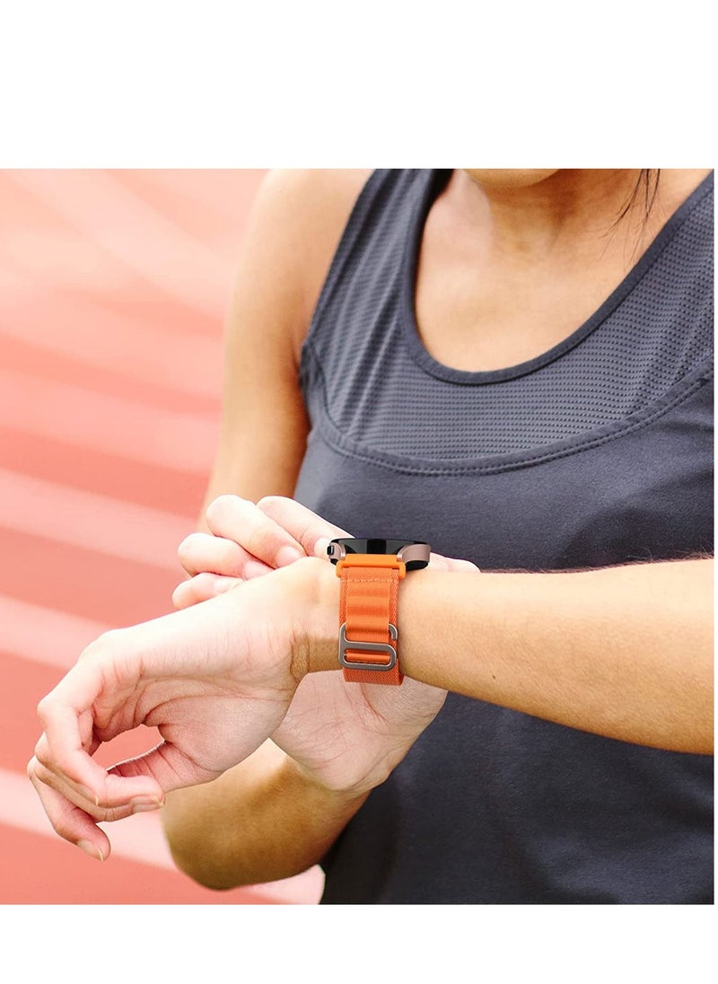 Generic - 20mm Stretch Nylon Metal Alpine Loop Woven Strap For Xiaomi Amazfit GTS2 / GTS  /GTS 2e /GTS 2 Mini- With Titanium G Hook  Orange - Image 1