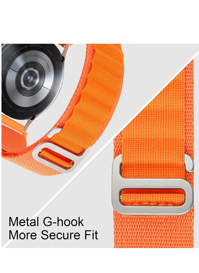 Generic - 20mm Stretch Nylon Metal Alpine Loop Woven Strap For Xiaomi Amazfit GTS2 / GTS  /GTS 2e /GTS 2 Mini- With Titanium G Hook  Orange - Image 1