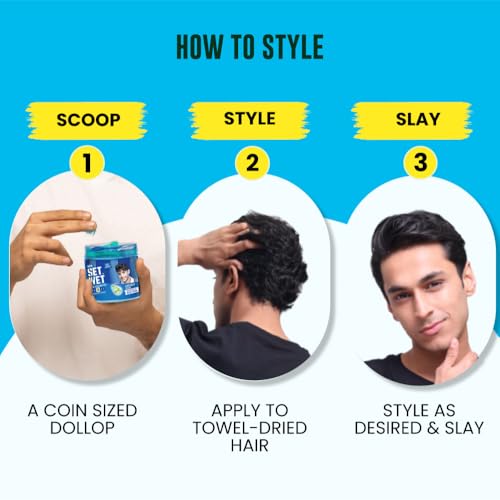 Set Wet Styling Hair Gel for Men - Casually Cool, 250gm | Medium Hold, High Shine | For Medium to Long Hair |No Alcohol, No Sulphate - Image 4