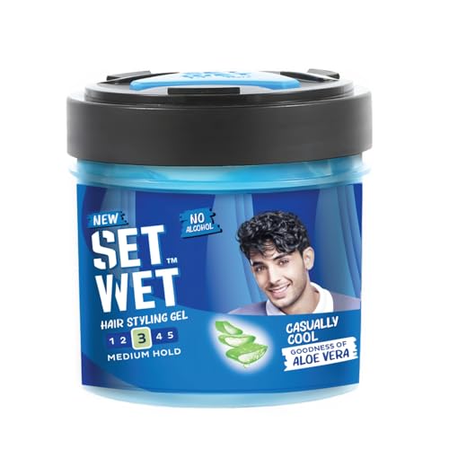 Set Wet Styling Hair Gel for Men - Casually Cool, 250gm | Medium Hold, High Shine | For Medium to Long Hair |No Alcohol, No Sulphate - Image 1