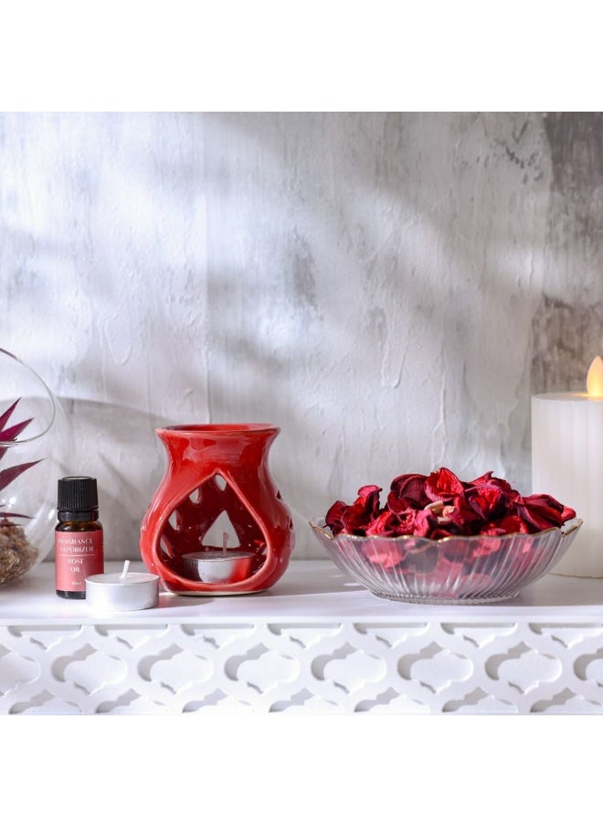 DANUBE HOME Danube Home Amara Potpourri Set With Ceramic Burner + Rose Oil (15Ml) + Tea Light (X2) Premium Home Fragrance Long-Lasting Scent For Rooms Decorative Home Accessories  - Image 3