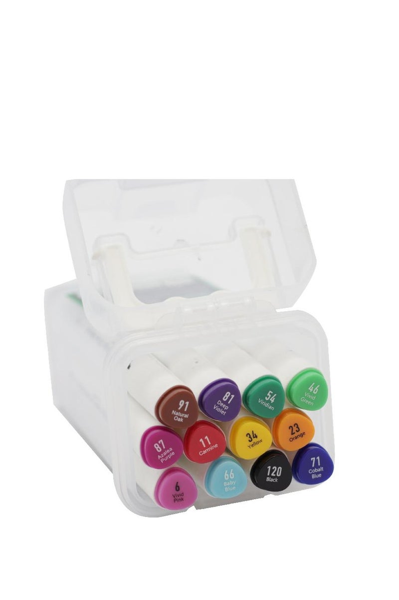 ROCO Sketch Marker (12 Colors) Graphic Art Marker Assorted Color Twin Tip - Image 2