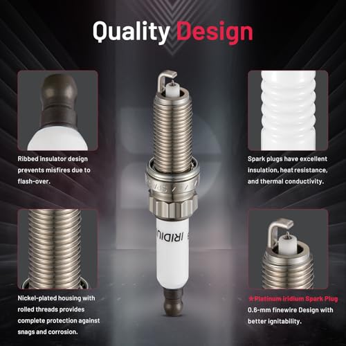 BDFHYK Iridium Spark Plugs 97968 Compatible with 2007 2008 2009 2010 2011 2012 2013 2014 2015 Mini Cooper Countryman Cooper Paceman 1.6L L4 Replacement for ILZKBR7B8G 5843 596092 596093 90223 Set of 4 - Image 4