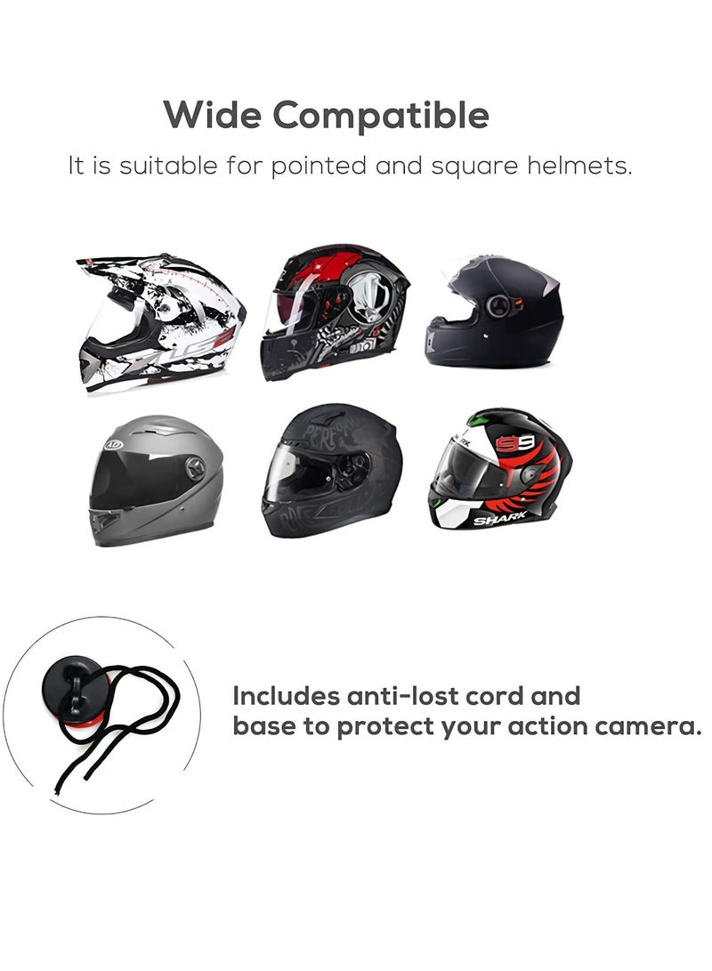 SOLARAE Motorcycle Helmet Chin Mount Kit for Gopro and Mobile Phone, Helmet Adhesive Mount with Phone Clip for GoPro Hero 10/9/8/7/6/5, for DJI Osmo Action, Action Camera, and Smartphone - Image 2