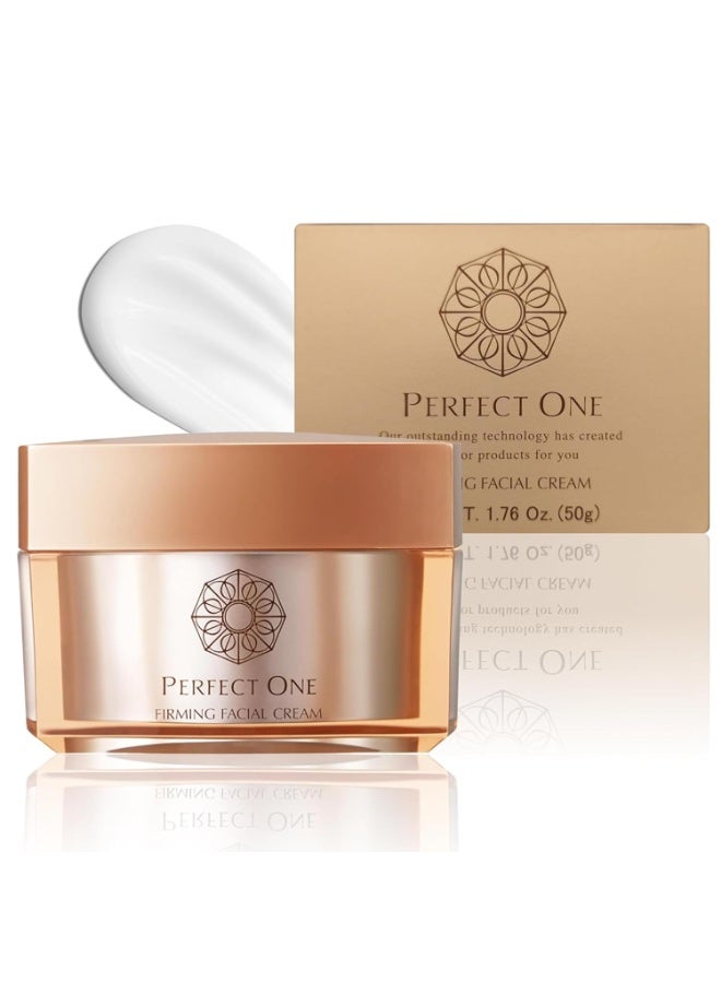 perfect one كريم الوجه المثالي المشدود مع النياسيناميد والكولاجين وحمض الهيالورونيك - كريم مضاد للشيخوخة يوميًا - 5 في 1: سيروم، مرطب، كريم للعين، برايمر، وقناع لجميع أنواع البشرة - 1.76 أونصة - Image 1