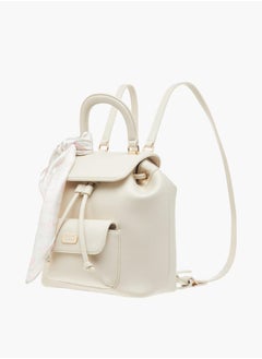 MISSY Womens Missy Textured Backpack With Adjustable Straps And Scarf Accent  - Image 2