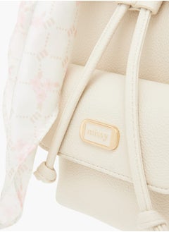 MISSY Womens Missy Textured Backpack With Adjustable Straps And Scarf Accent  - Image 4