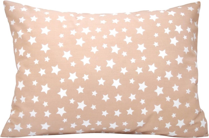 Comfy Turtles Toddler Pillow Cases 13 x 18 - Star Pillow Case Cover Travel Size, Cotton Toddler Pillowcase Star, Baby Cover Pillow Case, Star Pillowcase (Beige) - Image 1