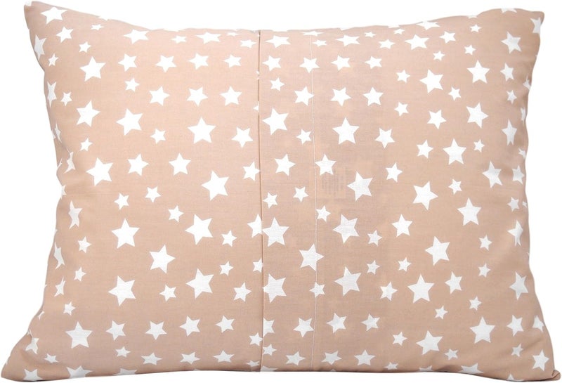 Comfy Turtles Toddler Pillow Cases 13 x 18 - Star Pillow Case Cover Travel Size, Cotton Toddler Pillowcase Star, Baby Cover Pillow Case, Star Pillowcase (Beige) - Image 2