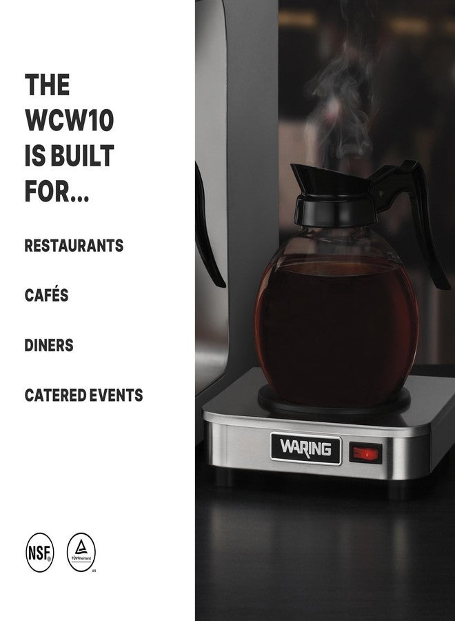 وارينج سخان إبريق قهوة فردي من Waring Commercial WCW10 Café Deco، 120 فولت، قابس 5-15 طور، موقد واحد فضي - Image 2