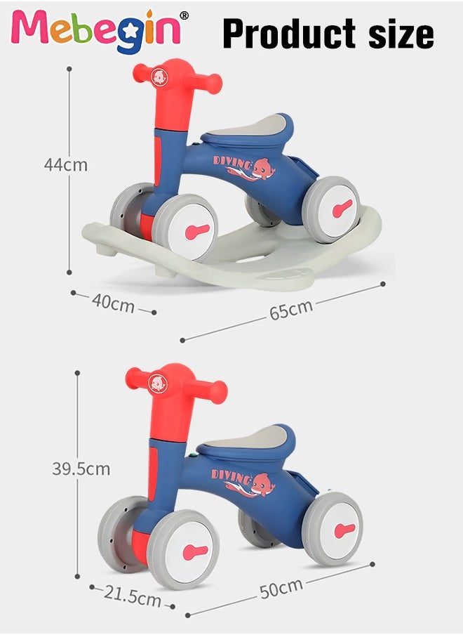 MEBEGIN - 2 in 1 Interactive Rocking Horse with Rocking Base and Music, Fun Toddler Rocker with Rocking and Sliding Ways to Play, Removable Ride-on Rocking Animal with 4 Silence Wheels, Creative Early Education Toy, Easy to Swing and Assemble - Image 1