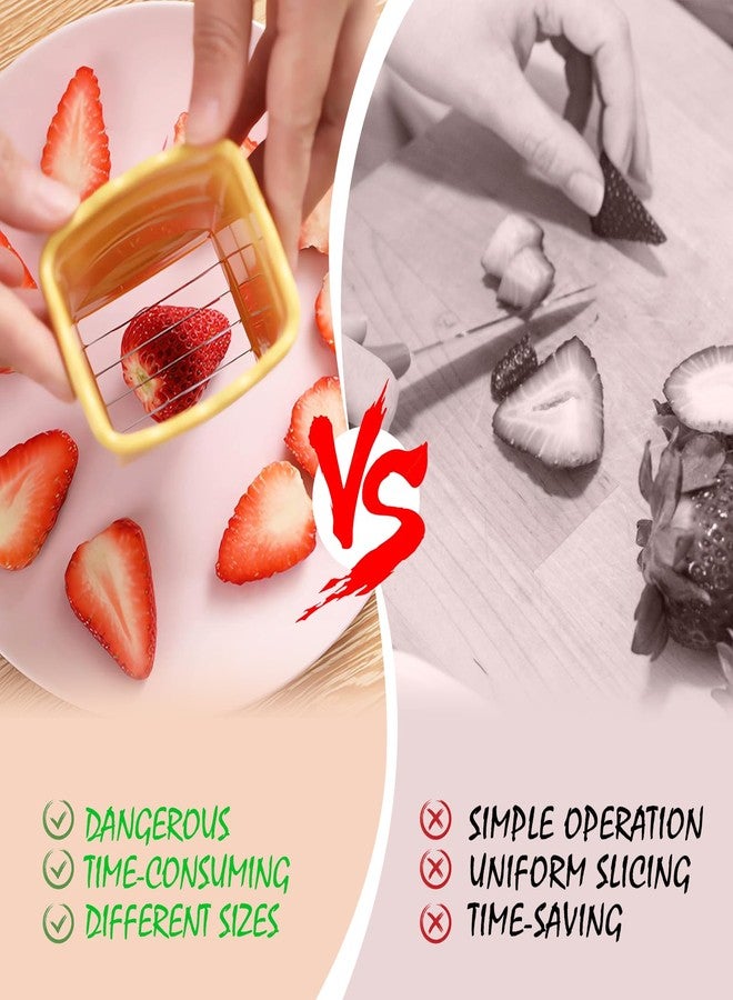 CEHNCEH Strawberry Slicer - Cup Slicer - Cup Fruit Slicer - ® Cup Slicer Handheld - 2024 New Mini Fruit Slicer Cup - Stainless Steel Strawberry Slicer (2pcs) - Image 5