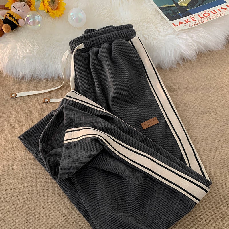 Corduroy Pants Men'S 2022 Teenagers Loose Straight Wide Leg Pants Fashionable Boys Sports Casual Pants - Image 2