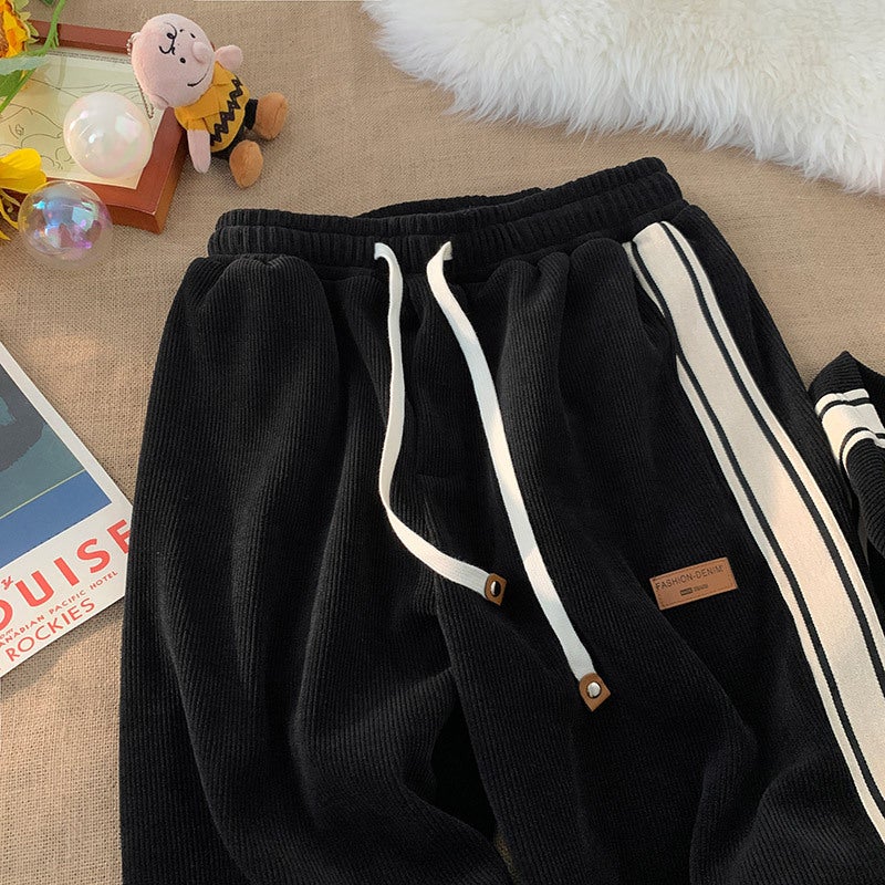 Corduroy Pants Men'S 2022 Teenagers Loose Straight Wide Leg Pants Fashionable Boys Sports Casual Pants - Image 4