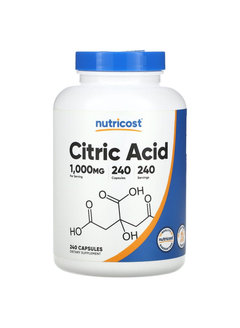 Citric Acid, 1,000 mg, 240 Capsules
