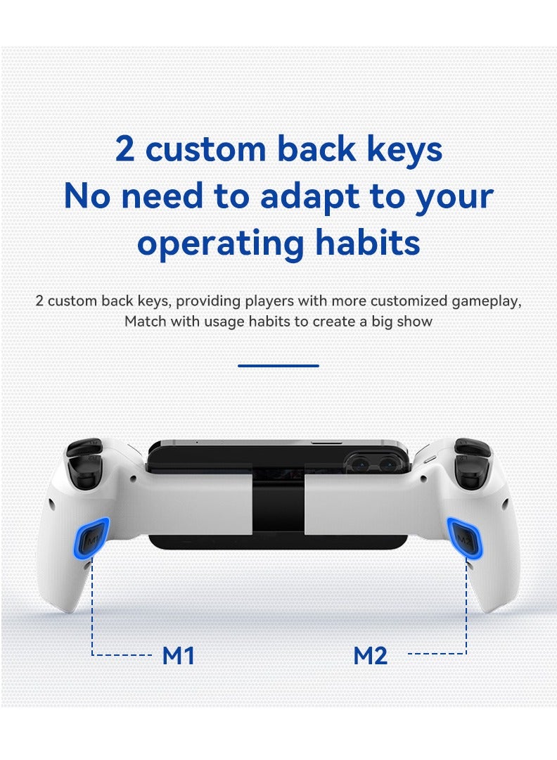 D9 Mobile Game Controller Telescopic Gamepad For Android IOS PS3 PS4 Switch ios HAll Joysitck with Turbo/6-axis Gyro/Vibration (White)  - Image 2