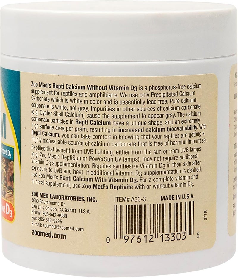 Zoo Med Repti Calcium Powder Supplement Without Vitamin D3 - 3 Ounces - Image 5
