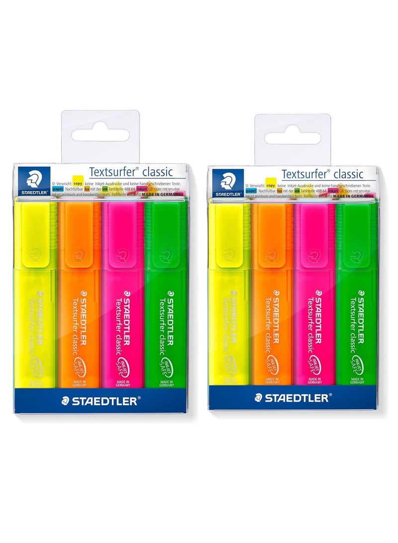شتدلر مجموعة من 4 قطع من هايلايتر تيكستسيرفر متعدد الألوان، عبوة من قطعتين - Image 1