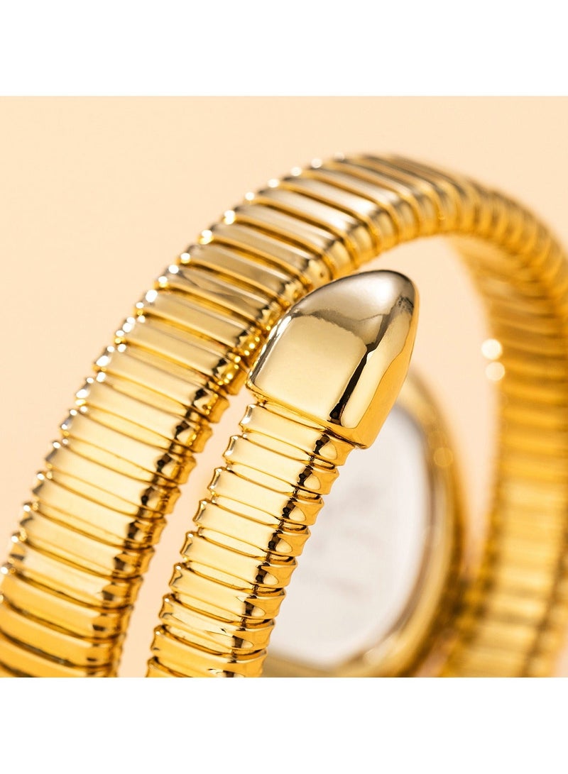 مس_فوكس المرأة ووتش الثعبان ووتش سوار رأس الثعبان الفولاذ المقاوم للصدأ مع الماس ووتش الثعبان - Image 4