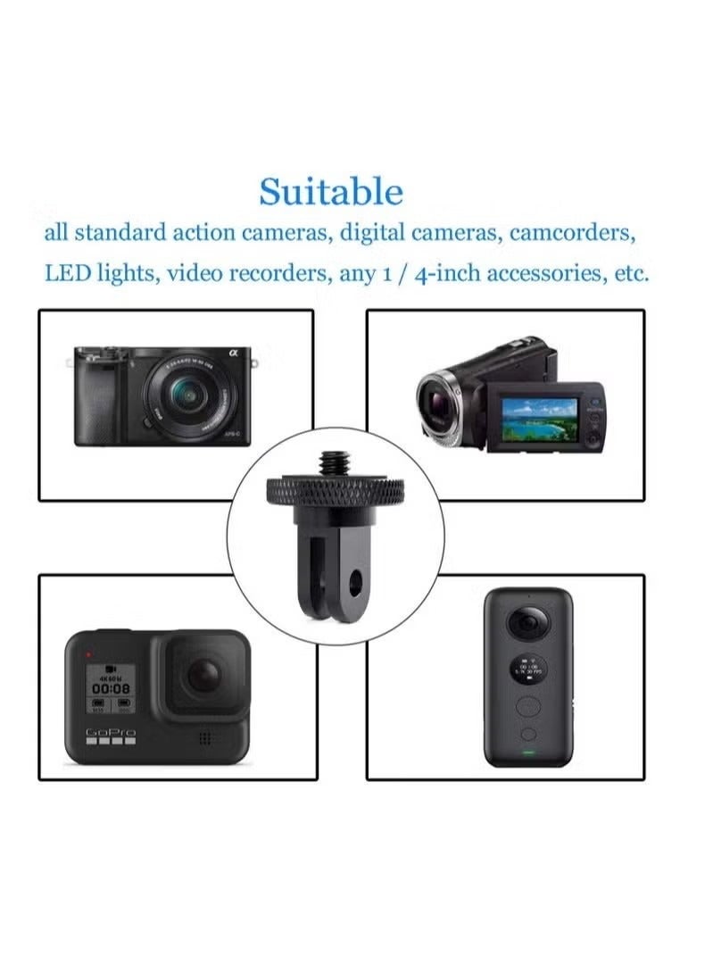 Camera Tripod Mount for Gopro Adapter, 2Pcs 1/4-20 Screw Conversion Adapter for GoPro Hero10, Insta360 ONE X3, X2, Go 2, Xiaomi Yi and Other Action Cameras - Image 2