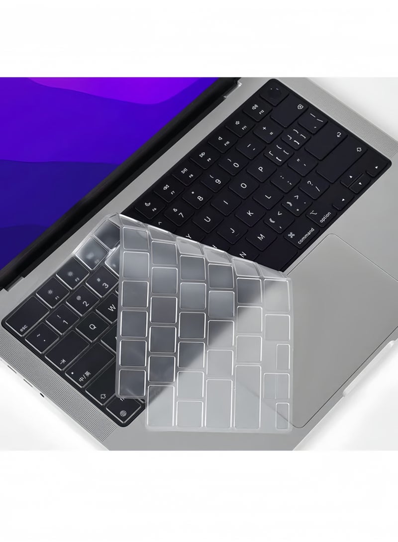 Lee Yon Premium Keyboard Cover Ultra Thin Protector Skin for 2025-2021 MacBook Pro 14 16 inch M4 M3 M2 M1 Pro/Max, MacBook Air 15" 13.6" M4 M3 M2 Chip A3241 A3114 A2941 A3240 A3113 A2681, US ANSI Layout   ( Transparent ) - Image 1