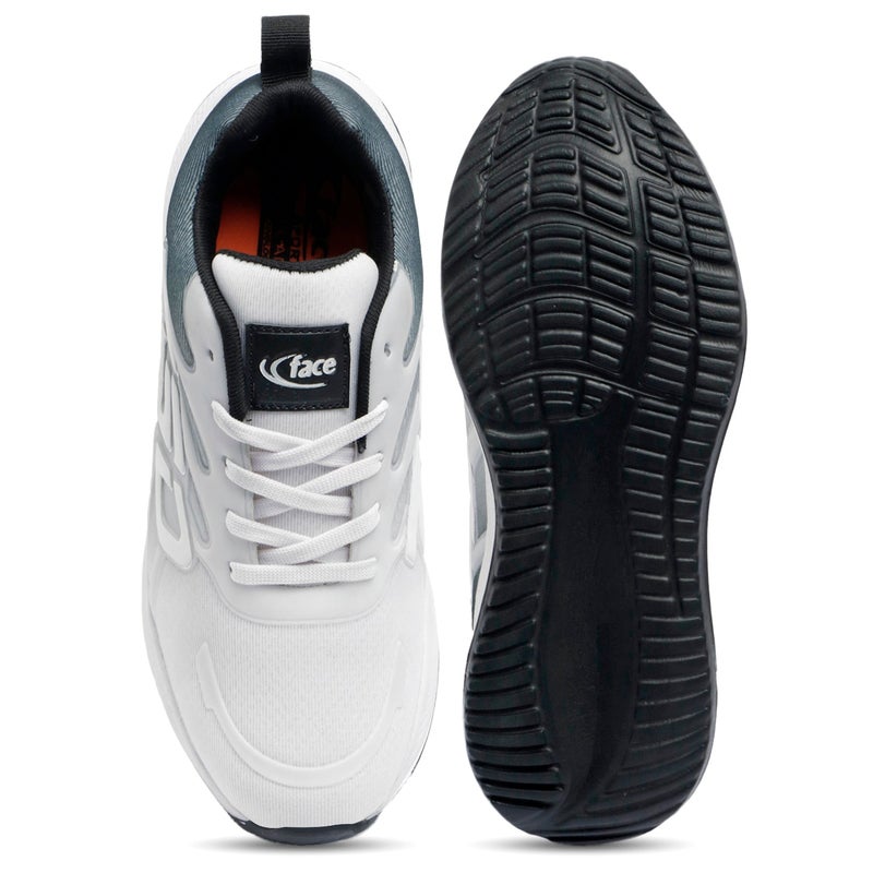 Face Men's Sneakers in White and Grey for Active Lifestyle - Image 3